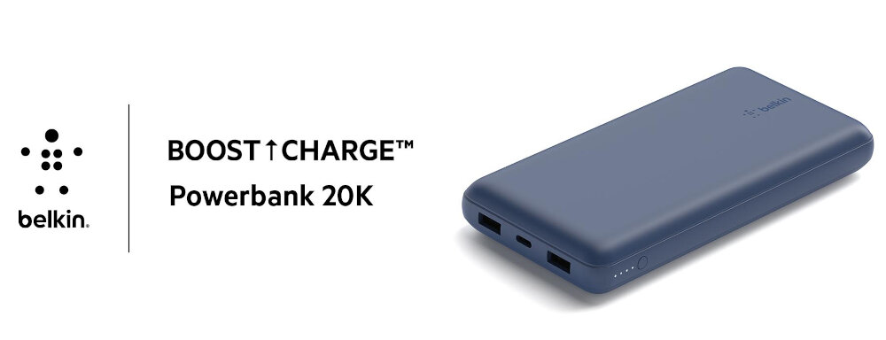 Powerbank BELKIN BPB012BT 20000mAh 15W praktyczny wydajny moc porty usb-c usb-a