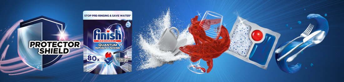 Kapsulki do zmywarek FINISH Quantum Infinity Shine 80 szt. funkcje namaczania wstepnego