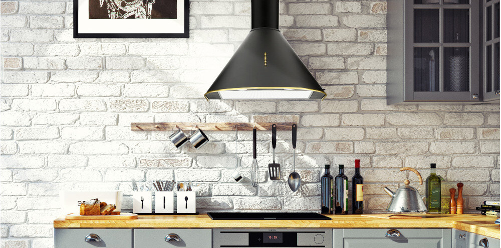 AKPO WK-4 Dandys Gold 50 tradycyjne wzornictwo konstrukcja okap szerokość turbina wydajność