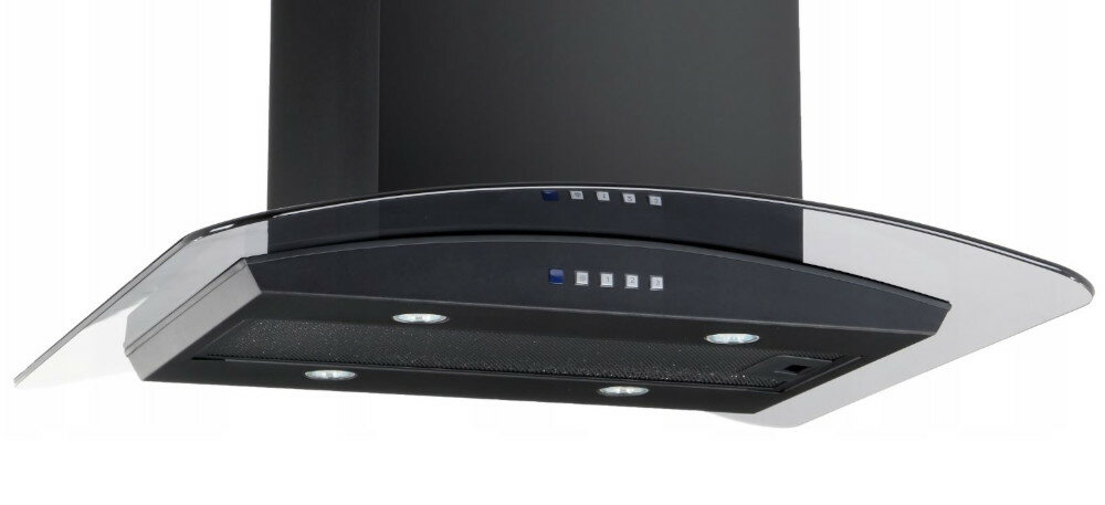 Okap AKPO WK-10 Isla Zefir 60 Czarny oświetlenie LED