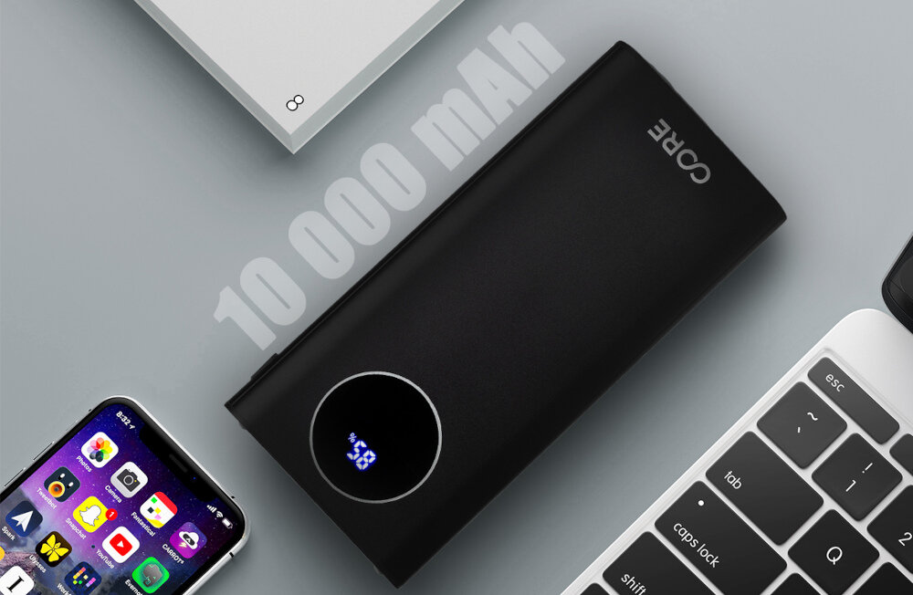 Powerbank FOREVER Core FC-01 10000mAh Czarny wejscia zlacza