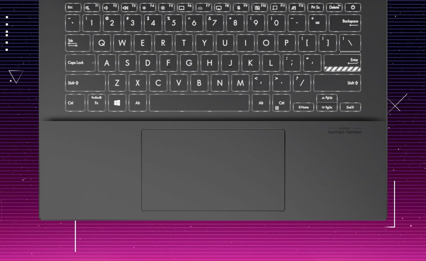 Laptop ASUS VivoBook Pro K3400PH klawiatura urządzenie pełnowymiarowa podświetlana touchpad