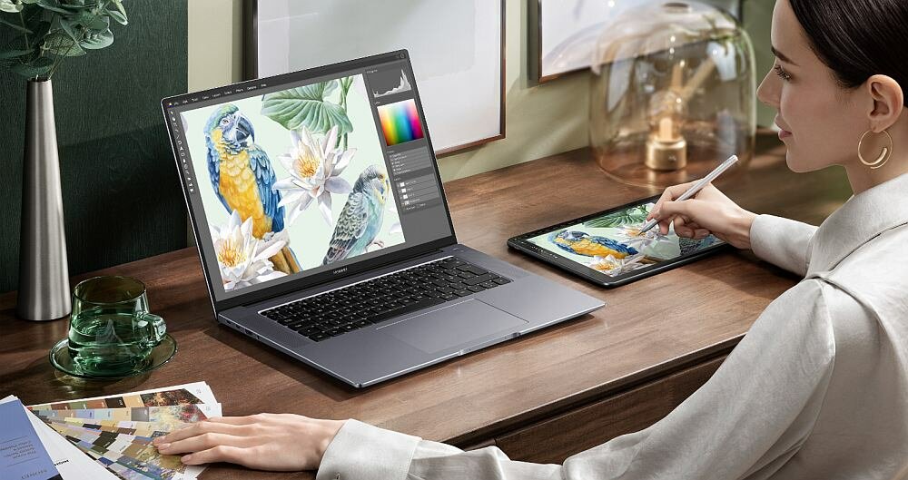 Laptop HUAWEI MateBook 16 ekran bateria procesor wydajność chłodzenie klawiatura rozdzielczość pojemność porty funkcje pamięć