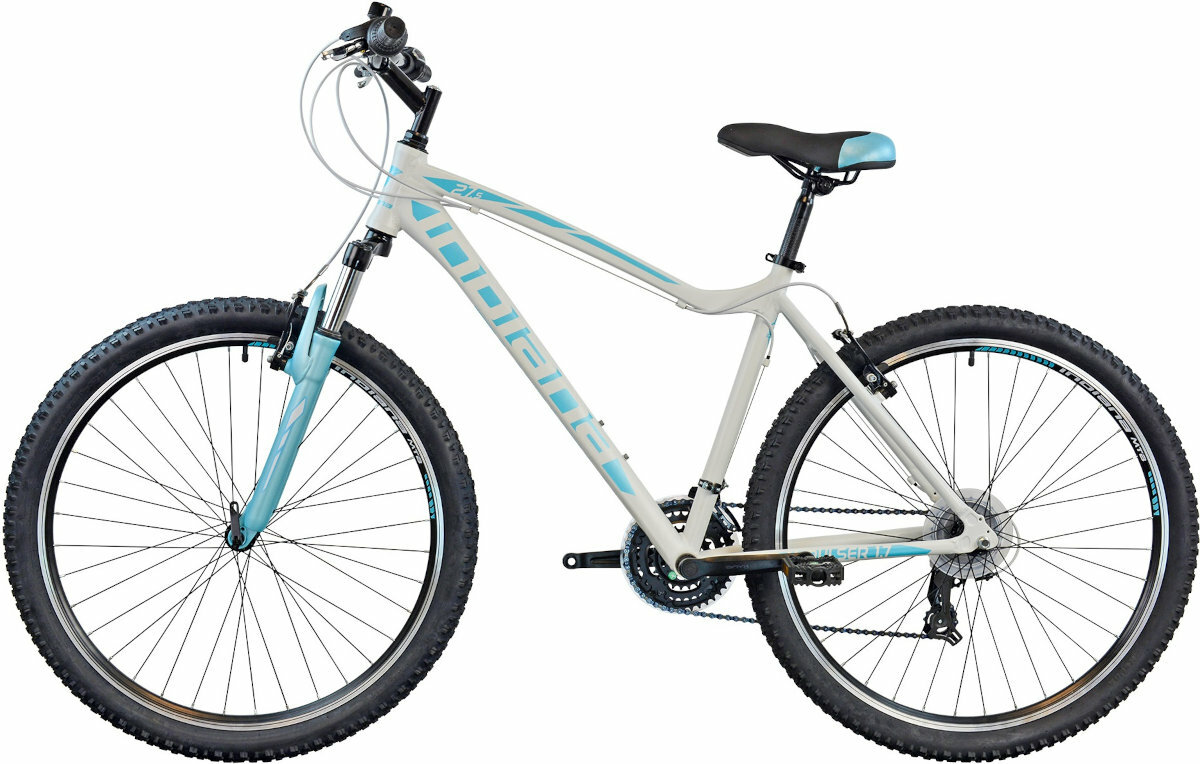 Rower górski MTB INDIANA X-Pulser 1.7 D15 27.5 cala damski Biało-niebieski wyglad