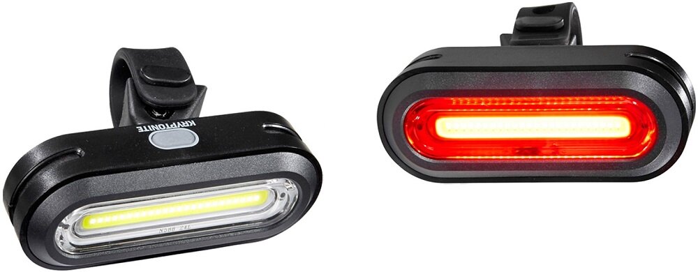 Zestaw lampek rowerowych KRYPTONITE Alley F150 - Avenue R75 - wskaznik baterii 