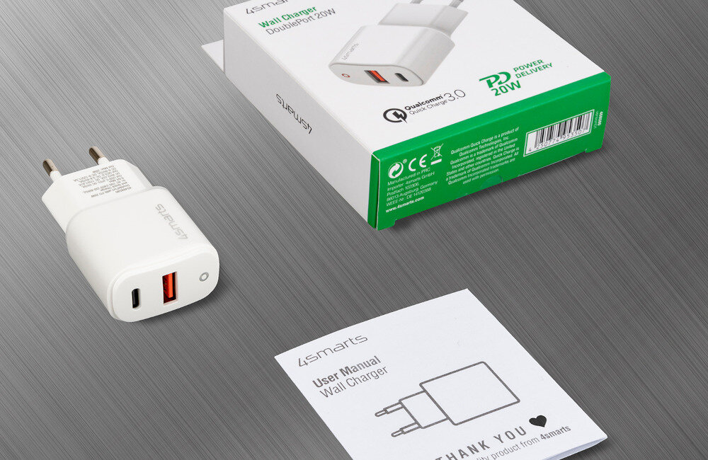 Ładowarka sieciowa 4SMARTS DoublePort PD 30W Biały wszechstronność potencjał ładowanie
