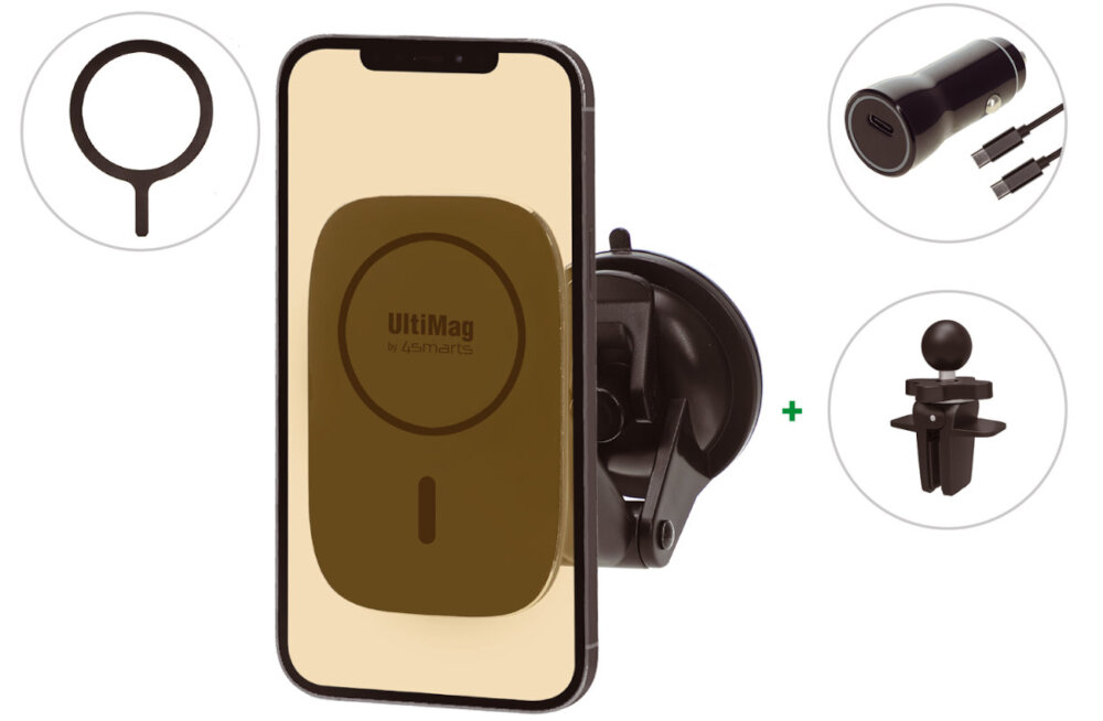 Ładowarka samochodowa 4SMARTS UltiMag RoadTrip 15W Czarny ergonomia technologia