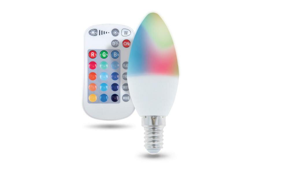 LED FOREVER żarówka rgb wysoka jakość wykonanie kolory pilot zdalna regulacja świecenia włączanie wyłączanie białe światło moc włącznik zmiana