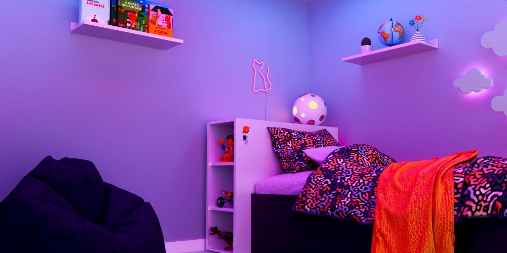 Neon LED FOREVER LIGHT Kot RTV100210 haczyki montaż ściana światło rozproszenie salon sypialnia pokój dziecka