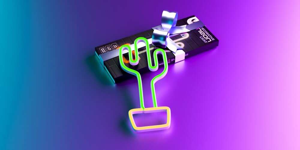 Neon LED FOREVER LIGHT Kaktus RTV100211 prezent ozdoba podarunek