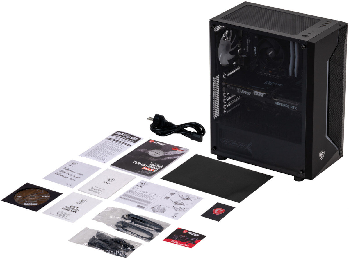 Komputer MAD DOG MD3600-A09 R5-3600 16GB RAM 500GB SSD GeForce RTX3060 Windows 11 Home zawartość opakowania
