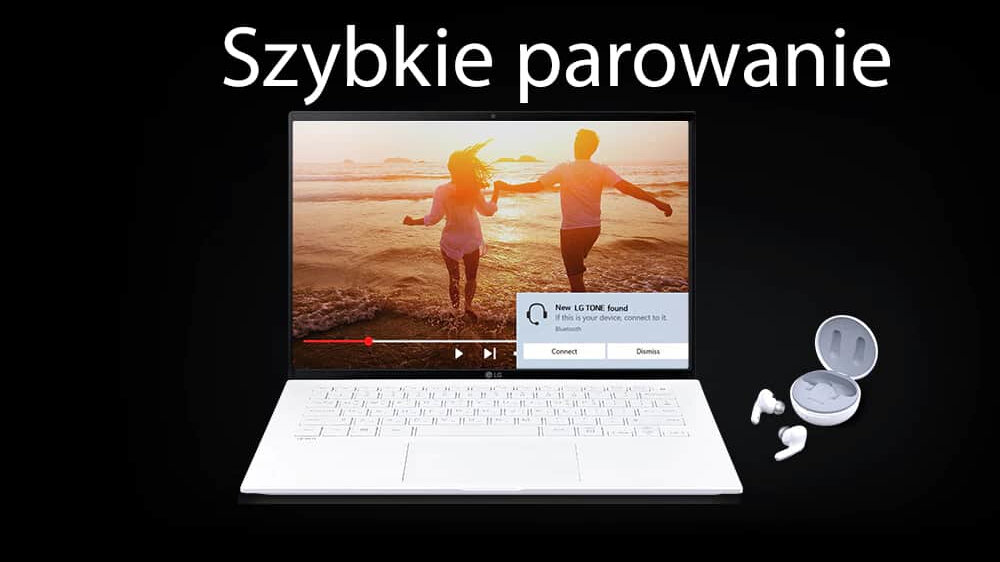 Słuchawki dokanałowe LG TONE Free FP3 parowanie