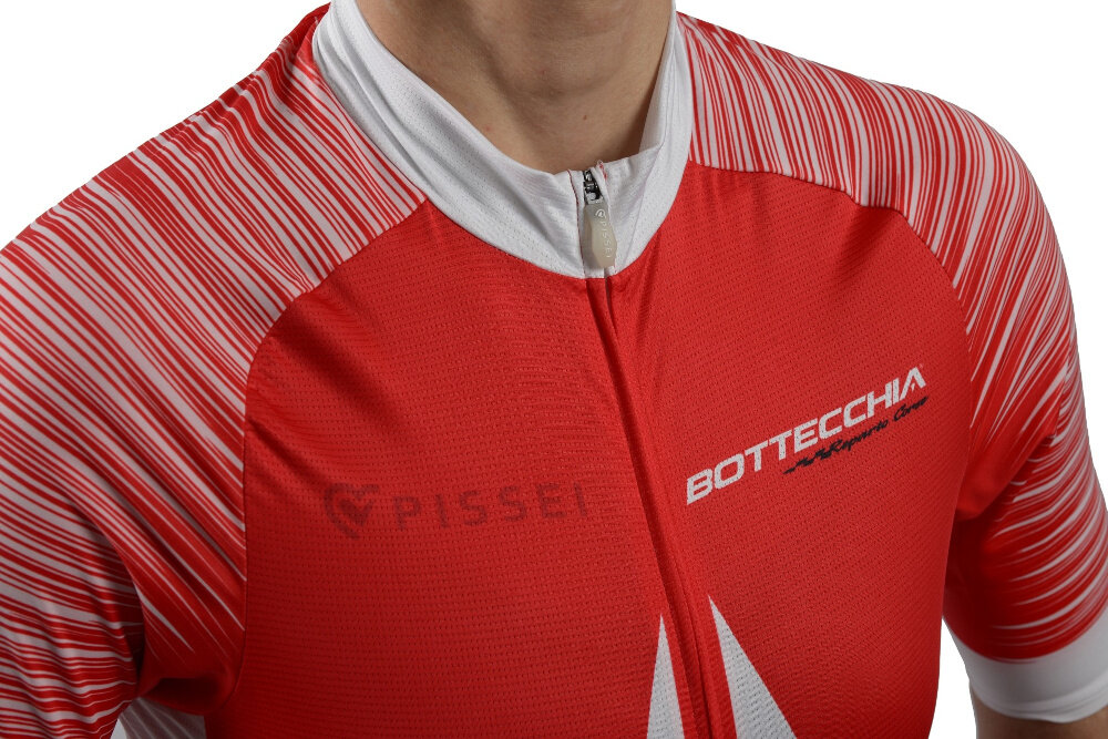 Koszulka rowerowa BOTTECCHIA Pro rozmiar M widok z bliska na ramie koszulki komfort funkcjonalnosc dopasowanie do sylwetki