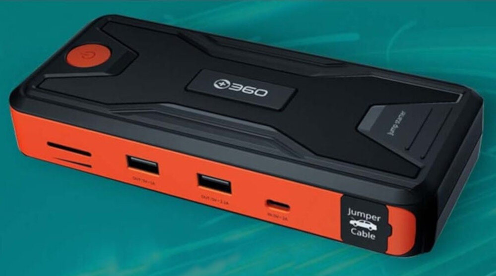 Powerbank 360 D6H Jump Starter Kit+ 10000 mAh Czarno-pomaranczowy mozliwosc ladowania trzech urzadzen