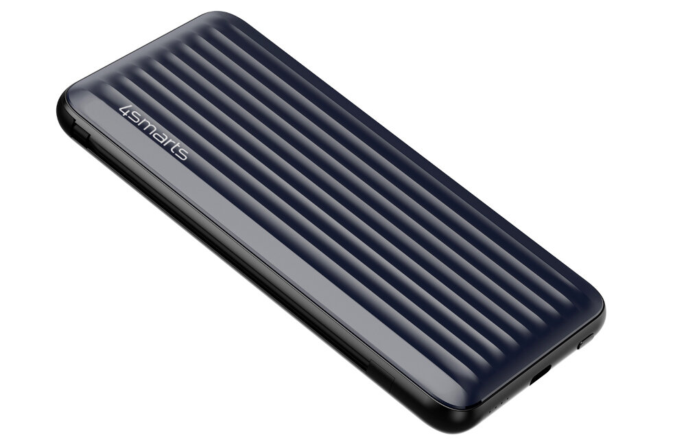Powerbank 4SMARTS iDous 10000mAh Czarny porty przewody plątanina kable obudowa