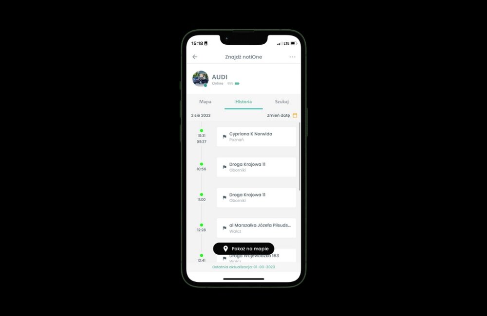 Lokalizator NOTIONE GPS Czarny lokalizacja rzeczy przedmioty zobowiązania precyzja