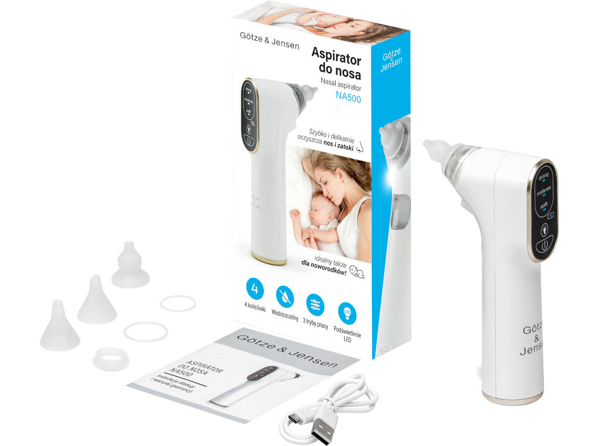 Aspirator do nosa GOTZE & JENSEN NA500 elementy zestaw