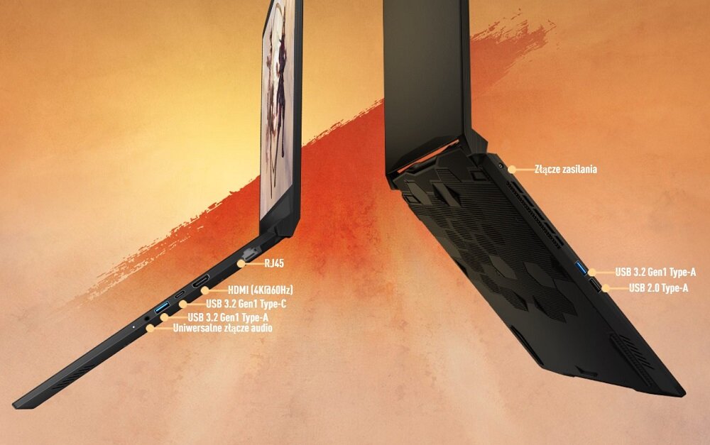 Laptop MSI Katana GF76 11UD 17 3 IPS 144Hz i7 11800H 16GB SSD 512GB GeForce RTX3050Ti Windows 10 Home Komplet niezbędnych portów