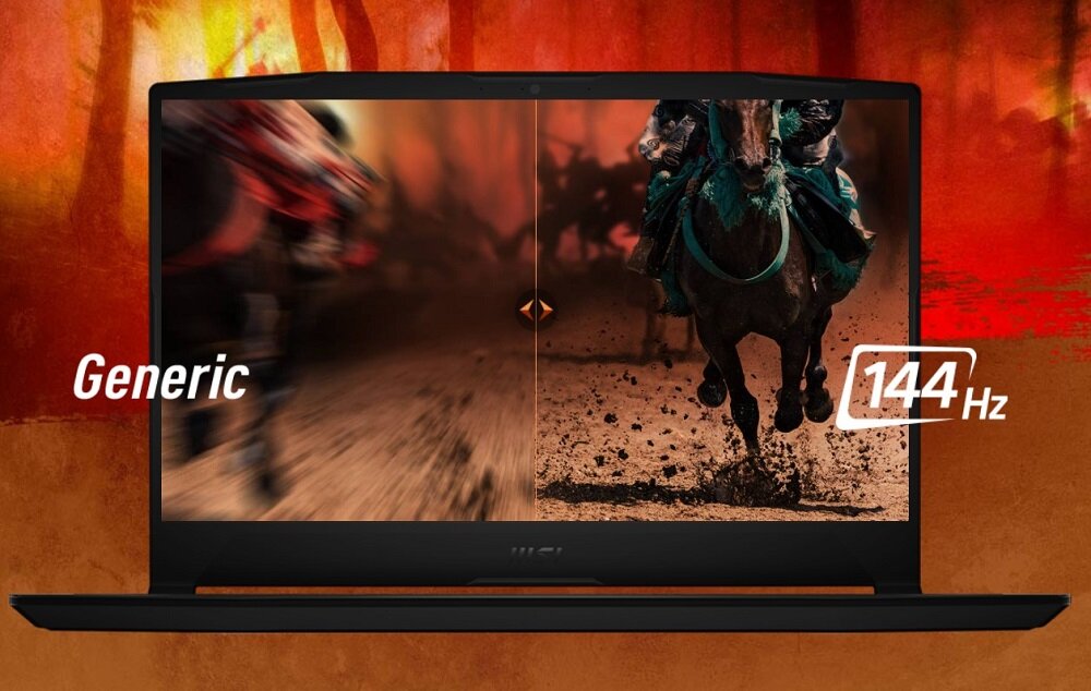 Laptop MSI Katana GF76  Matowa matryca klarowny obraz odświeżanie ekranu na poziomie 144 Hz