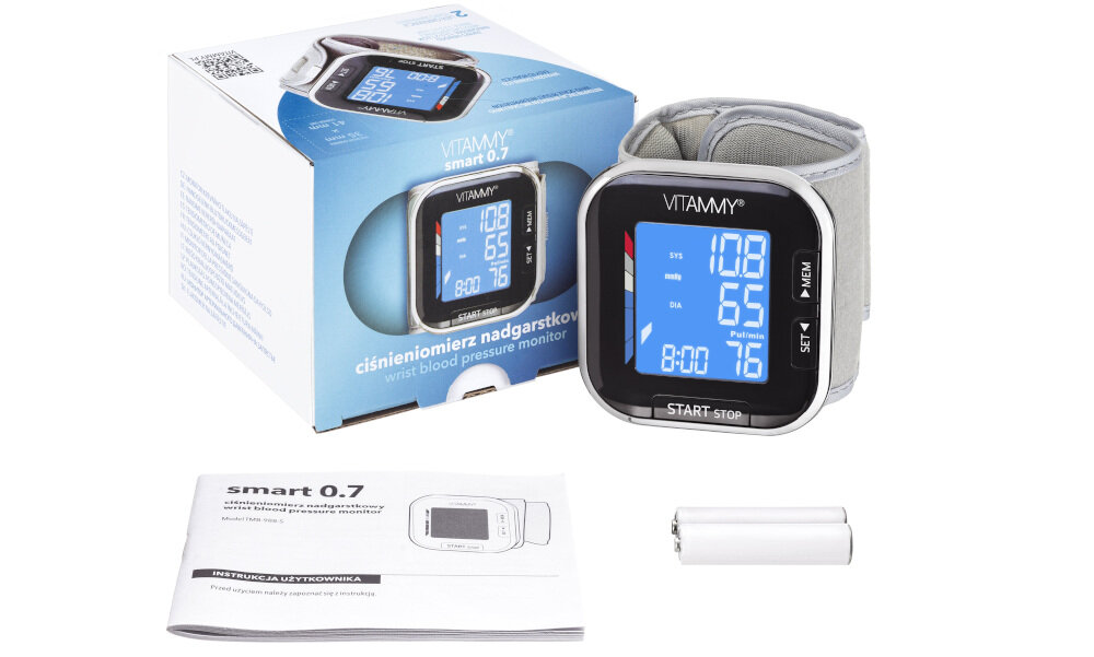 VITAMMY-9082746 ciśnieniomierz duży czytelny ekran lcd czcionka wymiary swoboda wynik funkcja automatycznego wyłączania