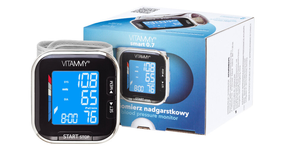 VITAMMY-9082746 ciśnieniomierz duży czytelny ekran lcd czcionka wymiary swoboda wynik funkcja automatycznego wyłączania