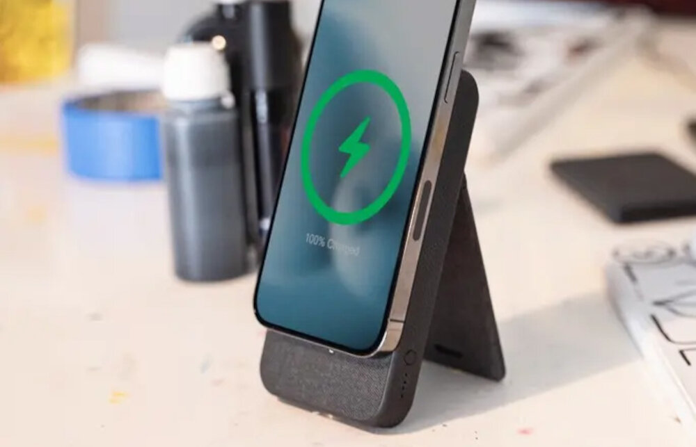 Powerbank MOPHIE Snap+ Powerstation Stand 10000mAh MagSafe Czarny prowadzenie wideorozmowy