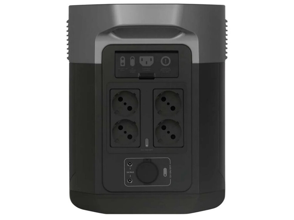 Stacja zasilania ECOFLOW DELTA Max 1600 pojemnosc akumulatora 1612 Wh cztery gniazda AC laczna moc 2000 W zabezpieczenie przeciwprzepieciowe do 4600 W