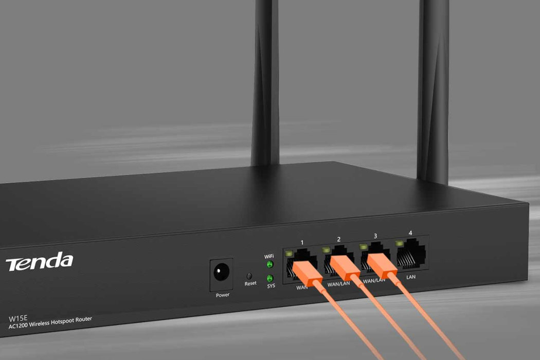 Router TENDA W15E porty WAN rozbudowa