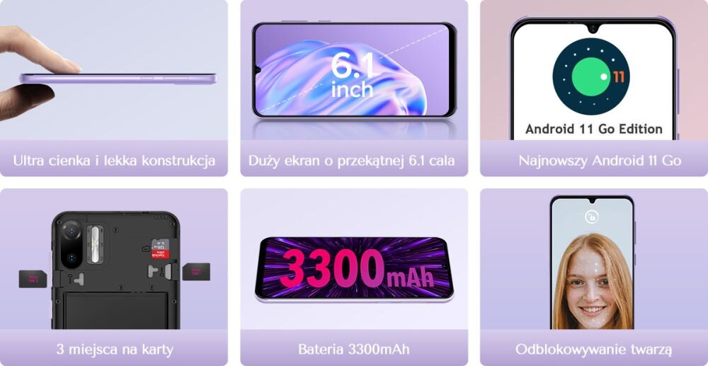 Smartfon ULEFONE Note 6   ekran bateria aparat procesor ram pamięć pojemność rozdzielczość zdjęcia filmy opis dane cechy blokady system łączność wifi bluetooth obudowa szkło odporność porty muzyka transfer sieć przekątna matryca waga czujniki oled amoled ips