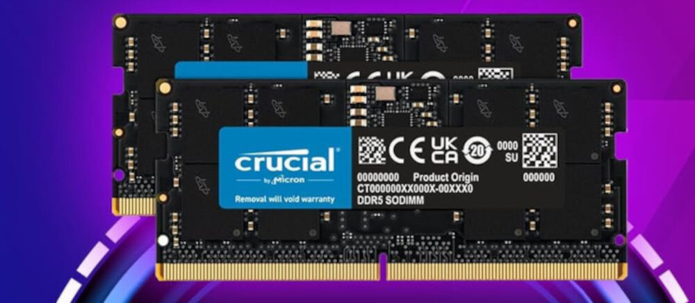 Pamięć RAM CRUCIAL 32GB 4800MHz CT32G48C40S5 zintegrowany obwód regulacji napięcia PMIC dokładne sygnalizowanie oraz ekologiczne zasilanie modułów SODIMM napięcie robocze 1,1 V