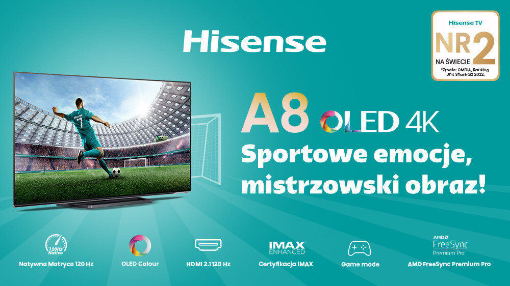 HISENSE 65A85H 65" OLED 4K 120Hz VIDAA Dolby Atmos Dolby Vision HDMI 2. ...