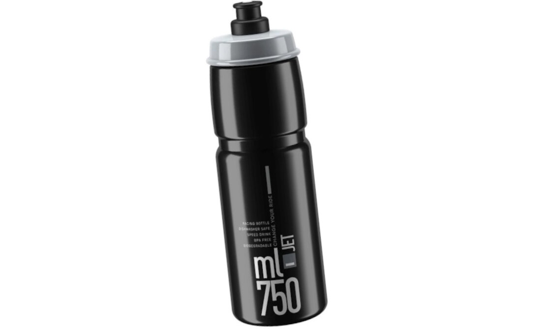 Bidon ELITE Jet 750 ml Czarny kolor wykonanie wyprofilowany korpus