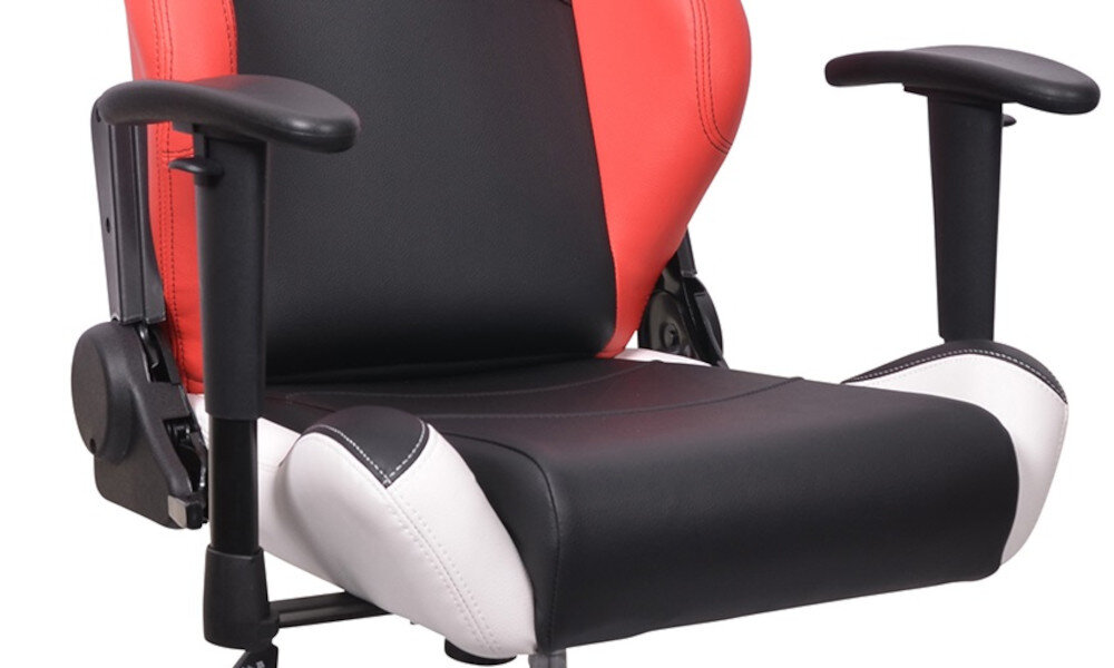 Fotel DUCATI HA-777E-DUC2 Czarno-bialo-czerwony wygodna konstrukcja