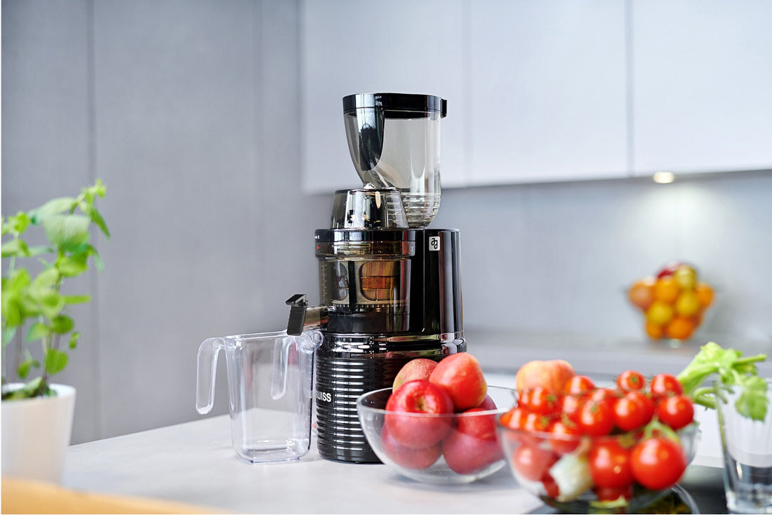 Wyciskarka wolnoobrotowa 4SWISS BM 202 x JJ Czarny funkcja Energy Saving wysoka energooszczednosc funkcjonalny silnik moc