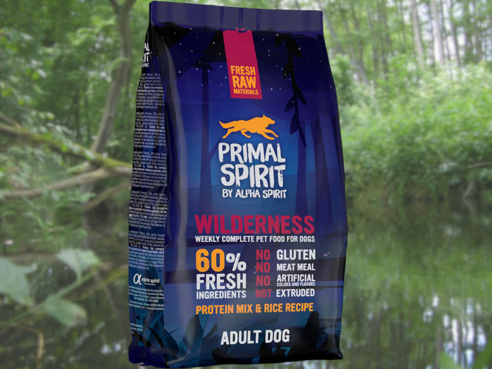 Karma dla psa ALPHA SPIRIT Wilderness Kurczak z wieprzowiną i rybą 1 kg dawkowanie analiza sklad