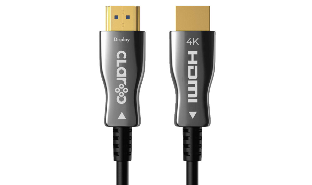 Kabel HDMI - HDMI AOC hybrydowa transmisja danych kabel żyły ocynkowane światłowód dane netflix hbo max jakość 4k 8 k kompresja obraz audio lekkość wytrzymałość 