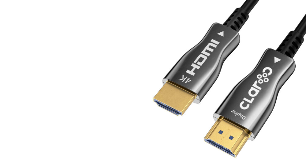 Kabel HDMI - HDMI AOC hybrydowa transmisja danych kabel żyły ocynkowane światłowód dane netflix hbo max jakość 4k 8 k kompresja obraz audio lekkość wytrzymałość