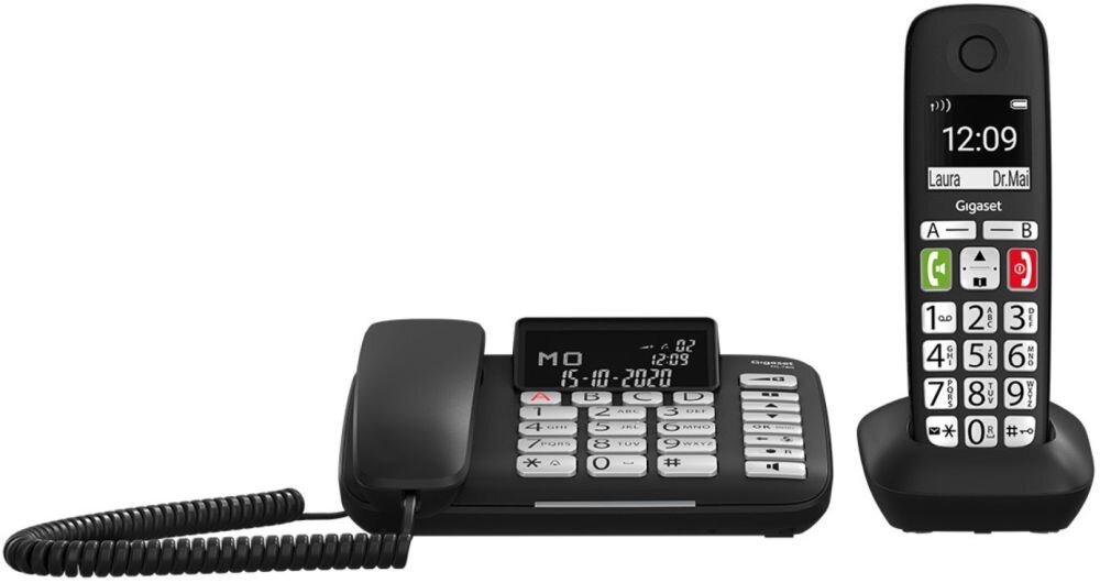 Telefon GIGASET DL780 Plus bateria zasilanie łączność ładowanie baza wyświetlacz klawiatura czuwanie dzwonienie dzwonki przewód słuchawka numery funkcje opis cechy