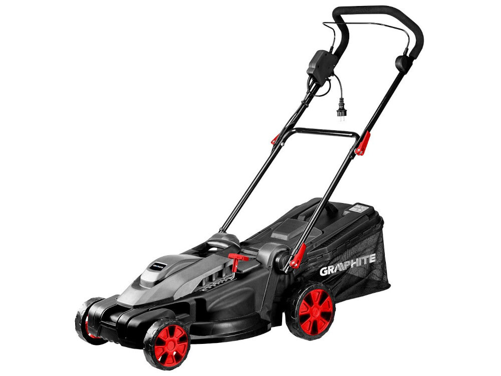 Kosiarka elektryczna GRAPHITE 59G475 2000W bez wysilku bez halasu ogrod zadbany estetyczny efektywne dzialanie intuicyjna obsluga