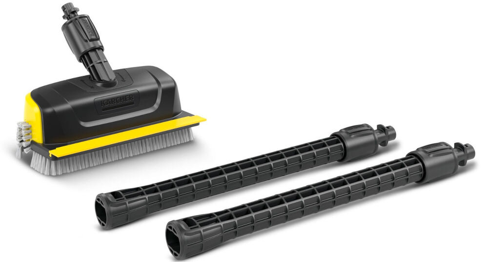 Szczotka KARCHER PS 30 Plus 2.644-212.0 + dysze skuteczna ergonomiczna szczotka kompaktowy rozmiar 749 x 264 x 768 mm do czyszczenia schodów balkonów podjazdów ruchoma głowica obracająca się o 360 stopni precyzyjne czyszczenie boczna dysza zwiększona elastyczność działania osłona zapobiega rozpryskom wody komfort użytkowania