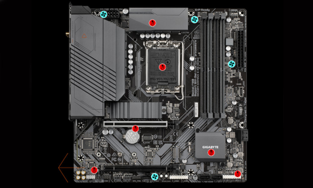 Płyta główna GIGABYTE B660M Gaming X AX DDR4 - chlodzenie