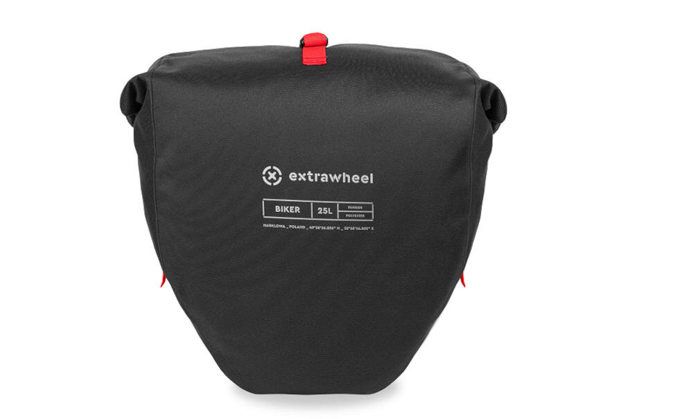 EXTRAWHEEL sakwa poliester pvc system montażowy roxen koul trwałość elegancki design odblaskowe logo