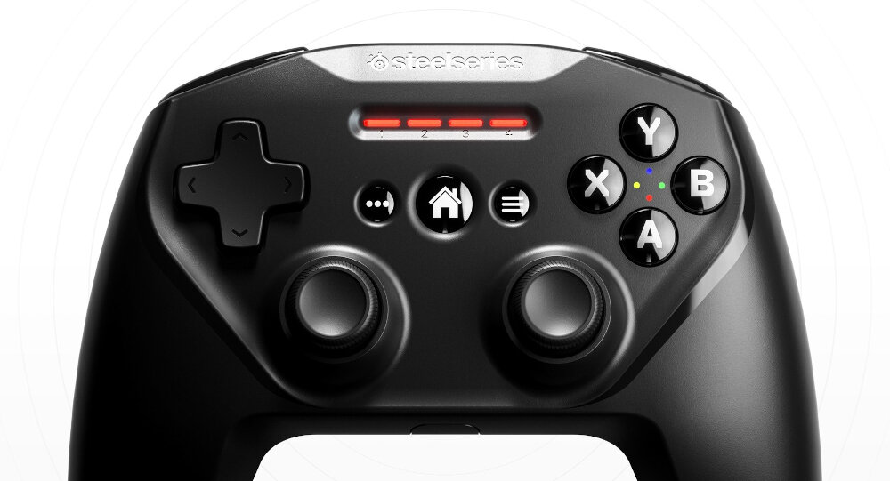 Kontroler STEELSERIES Nimbus+ jakość wykonanie ios ipados tvos elegancki przyciski nawigacja spust uchwyt łączność bezprzewodowa akumulator