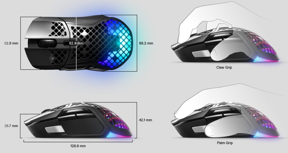 Mysz STEELSERIES Aerox 5 prędkość światła lekka mysz programowalne przyciski ochrona aqua rewolucja kontrola PTFE RGB kabel chwyt komfort bluetooth
