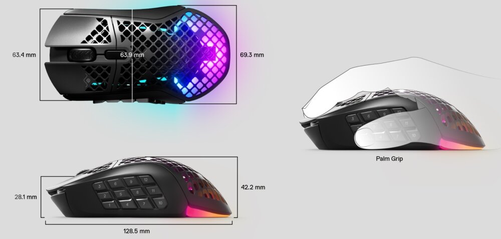 Mysz STEELSERIES Aerox 9 prędkość światła lekka mysz programowalne przyciski ochrona aqua rewolucja kontrola PTFE RGB kabel chwyt komfort bluetooth