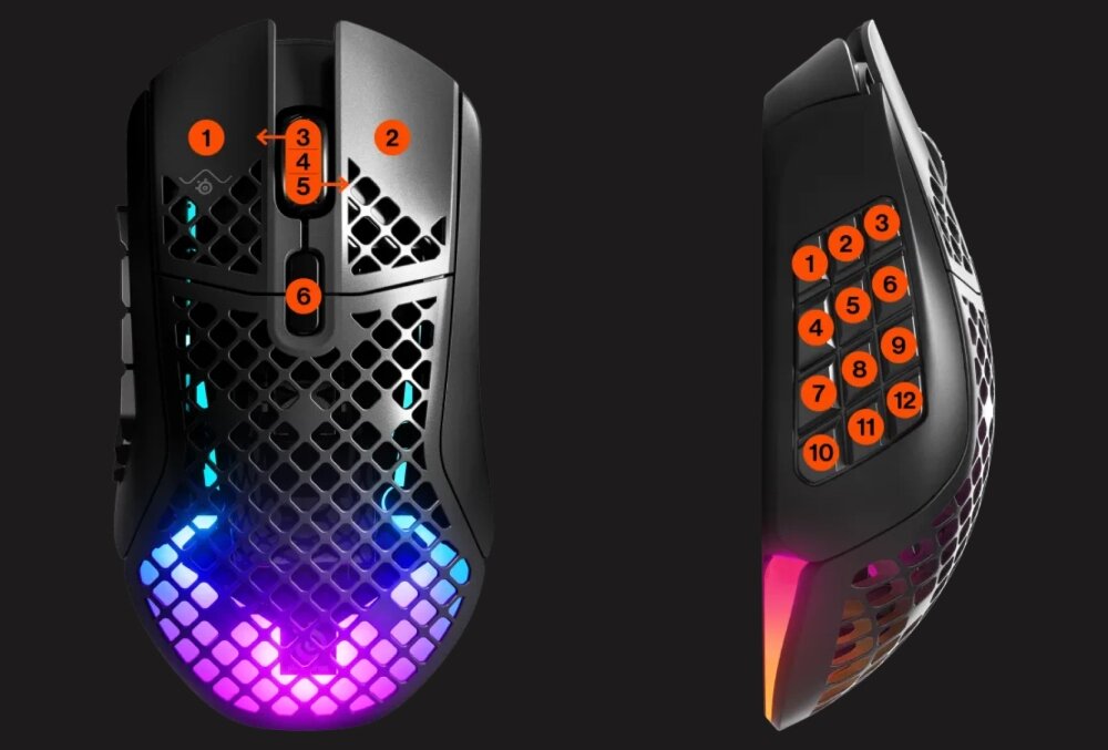 Mysz STEELSERIES Aerox 9 prędkość światła lekka mysz programowalne przyciski ochrona aqua rewolucja kontrola PTFE RGB kabel chwyt komfort bluetooth