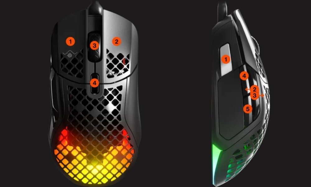 Mysz STEELSERIES Aerox 5 prędkość światła lekka mysz programowalne przyciski ochrona aqua rewolucja kontrola PTFE RGB kabel chwyt komfort
