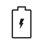 Ikonka baterii z piorunem, która towarzyszy informacji o ładowaniu baterii do pełna w czasie 3,5 godzin