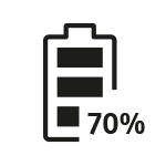 Ikonka pełnej baterii obrazująca wyjątkowo długą wydajność baterii, co pozwala odkurzaczowi BESPOKE Jet na efektywną pracę