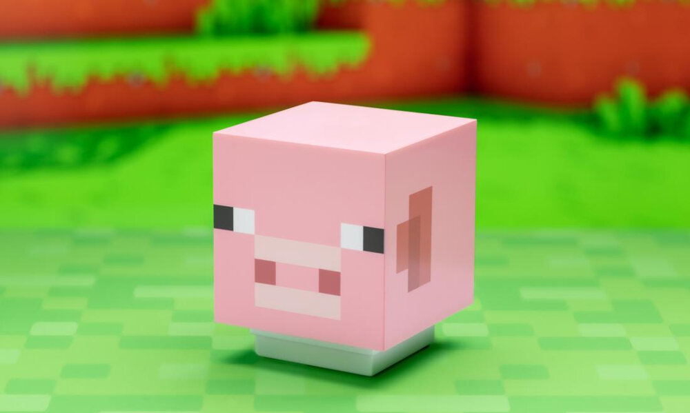 Lampa gamingowa PALADONE Minecraft Pig z Dźwiękiem wysokość funkcja automatycznego wyłączania 